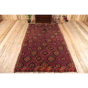 Alfombra Turca Vintage, Alfombra Grande de 5.7x10.5 pies, Alfombra Oriental Roja Kilim - Product Image 1