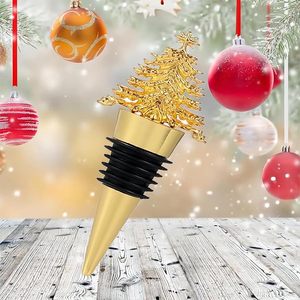 Gold Christmas Tree <b>Wine</b> Bottle Stopper Reusable Alloy Decorative Stoppers and Beverage for Xmas Party Wedding Birthday Supplies - Product Image 6