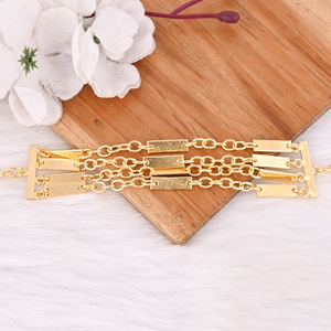 Pulsera Ajustable Abierta de Latón Chapado en Oro Amarillo, Diseño Original Simple, Joyería para Regalos, Fabricante Mayorista Personalizado - Product Image 5