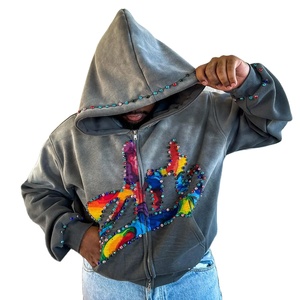 Old Street Vintage Hoodie Alta calidad 100% Algodón Lavado ácido Piedra Lavado Fleece Invierno Estampado Patrón Tamaño 3XL - Product Image 1