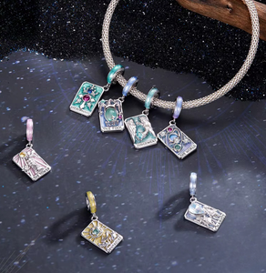 S925 argento tarocchi accessori fai da te ciondolo stile retrò originale con stella luna di energia perline oro placcato Fine ciondoli ciondoli - Product Image 4