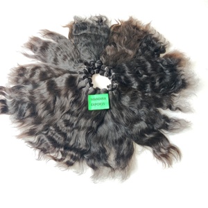 Vente en gros d'extensions de cheveux humains indiens ondulés de couleur noire vierge 100% traitement chimique de haute qualité aucun type de perruque cheveux humains - Product Image 1