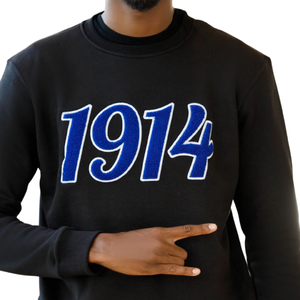 Noir 1914 Sigma Chenille Sweat Brodé Doux Premium Coton Phi Beta Sigma Grec Fraternité Hommes Vêtements Vêtements - Product Image 2