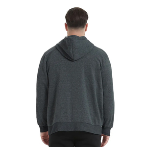 Top Trending Plus Size Plain Hoodies For <b>Boys</b> Gray Color Full Zip <b>Up</b> Cotton Fleece Warm Winter Adult Men's Hoodies - Product Image 2