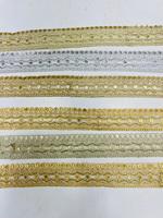 Tissu en maille de polyester soluble dans l'eau, écologique, style ethnique indien, motif floral, couleur personnalisée, perles, paillettes, dentelle