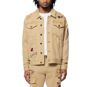 Street Look Diseño impreso Hombres Jeans Chaqueta y pantalones Conjunto Nuevo Top Wear Hombres Jeans Chaqueta y pantalones conjunto - Product Image 2