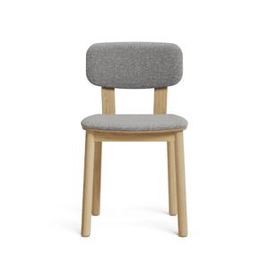 La chaise de salle à manger Kin en bois d'acajou de haute qualité avec couleur naturelle et tissu convient à une utilisation dans la salle à manger - Product Image 1