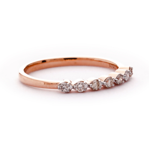 Anillo de Aniversario de Oro Rosa con 7 Diamantes Naturales para Mujer - Product Image 2