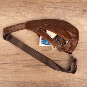 Tendance nouveau Vintage en cuir véritable hommes décontracté mode étanche et antivol épaule poitrine sac LCB-0003 - Product Image 4
