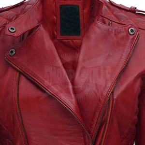 Meilleur prix Veste en cuir confortable à col montant pour femme respirante et teinte unie pour le traitement tricoté en hiver - Product Image 4