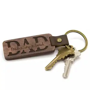 Engrave Laser design handmade supplier wood Key ring Suitable Blank wood craft latest design wood key chain Upcoming Product