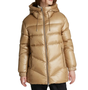 2024 chaqueta acolchada de invierno para mujer con capucha y cremallera último diseño estilo ropa de calle Color sólido transpirable chaquetas acolchadas para mujer - Product Image 1