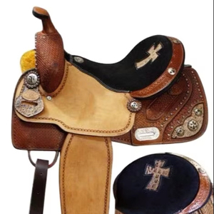 Vente directe d'usine selle anglaise de haute qualité en cuir pur équipement de course de chevaux occidental confortable et durable nickelé - Product Image 1