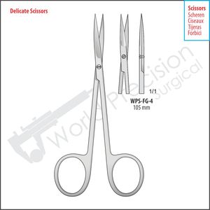 Ciseaux Iris droits 105 mm manuels |   Ciseaux chirurgicaux ophtalmiques |   Kit chirurgical d'instruments médicaux en acier inoxydable pour clinique ORL - Product Image 2