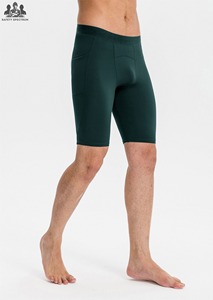 Shorts de compression pour hommes de qualité supérieure, sportifs, unis, taille mi-haute élastique, respirants, séchage rapide, impression personnalisée - Product Image 3