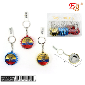 4 \ "Ecuador Beer Bottle Caps Porte-clés 300PCS 25DZ/CS Porte-clés et mousquetons promotionnels - Product Image 1