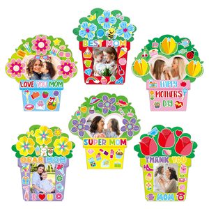 Cadre photo fête <span class=keywords><strong>des</strong></span> mères heureuse artisanat avec kits d'autocollants pour enfants Love You maman cadre photo artisanat cadeaux fête <span class=keywords><strong>des</strong></span> mères - Product Image 1