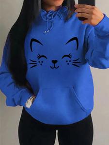 Automne hiver sweat à capuche pour femme Athleisure drôle élégant confortable cerise graphique imprimé pull Streetwear sweat unisexe haut - Product Image 3
