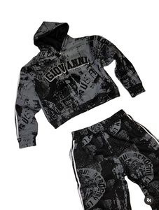 Men Plus Size Autumn Fleece Flared Hooded Embroidered Casual Tracksuit Set Quick Dry Breathable Hoodie Baggy <b>Pants</b> Set - Product Image 5