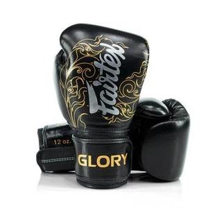Gants de boxe Fairtex professionnels de haute qualité en cuir véritable avec poignées, style mexicain, cuir noir, doigts complets - Product Image 5