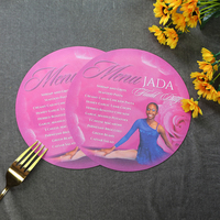 Menú de Papel Redondo Rosa Personalizado para Bodas, Tarjeta de Quinceañera, Diseño Personalizado, Tarjeta de Invitación de Boda de Papel, Menú para Baby Shower
