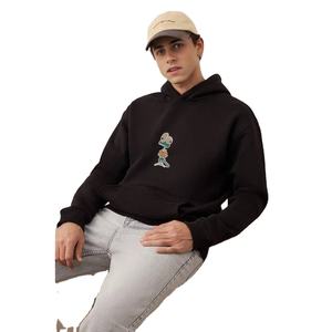 Sudadera con Capucha para Hombre de Alta Calidad, Mangas Regulares, Invierno, Color Liso, 100% Algodón, Negro Oscuro, Buen Precio - Product Image 1