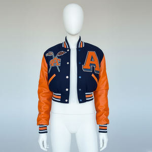 Wholesale Cheap New Women's <b>Short</b> Knitted Cotton Windproof Varsity <b>Jacket</b> for Winter - Product Image 1