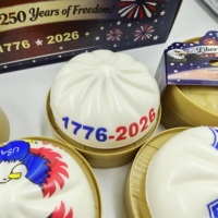 Jouet Squishy Amusant en PU Liberty Dumplings Mystery, Motifs Patriotiques Assortis, Anti-stress, Taille Personnalisée, pour Fête, en forme de Panier à Vapeur en Bambou