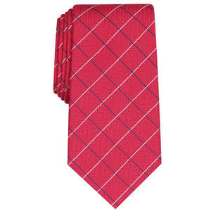 Cravatta Classica da Uomo a Quadri Rossa in Poliestere Jacquard a Righe per Feste Formali, Logo Personalizzato, Taglia Standard, Confezionata in Scatola Regalo - Product Image 2