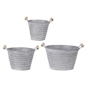 Cubo de maceta galvanizado de alta resistencia con aspecto rústico, ideal para jardinería en el patio trasero y arreglos florales al aire libre - Product Image 2