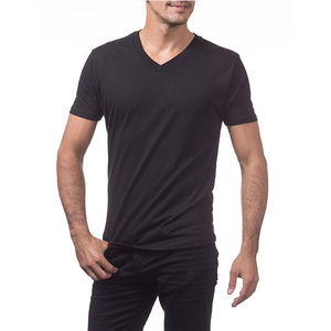Wholesale <b>Mens</b> <b>V</b> <b>Neck</b> <b>T</b> <b>Shirts</b> 100% Cotton Knitted Breathable Eco-Friendly Short Sleeve Casual Soft Comfortable Basic Tee - Product Image 4