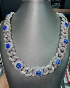 VVS Moissanite 925 Argent Baguette Chaîne 10mm Cubain Lien Boîte Fermoir Serrure Passes Diamant Testeur Hip Hop US Made Pendentifs Charmes - Product Image 4