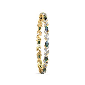 AJRETAIL Bracelet en diamant naturel 4.44ct Cascade dorée de couleur HI VS-SI or jaune-Bracelets de qualité fine - Product Image 3