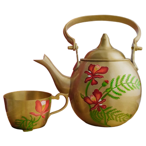 Service à café ou à thé vintage en laiton de haute qualité avec une belle peinture, finition polie pour la maison et les ustensiles de cuisine d'hôtel - Product Image 4