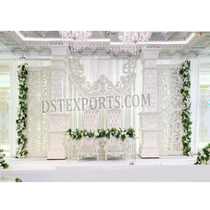 การตกแต่งเวทีต้อนรับที่ได้รับความนิยมพร้อมกรอบประตูเวทีสมัยใหม่ที่งดงามสําหรับงานแต่งงานในเอเชียเวทีที่สง่างามสําหรับงานแต่งงานในแคนาดา - Product Image 1