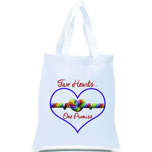 กระเป๋าของขวัญต้อนรับงานแต่งงาน "สองหัวใจ หนึ่งคำมั่นสัญญา" - Product Image 1