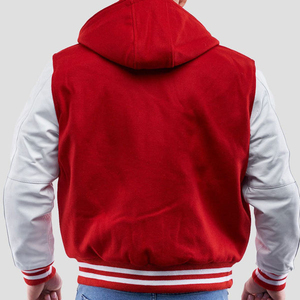 Chaqueta universitaria de chenilla de alta calidad OEM 2025 para hombre, superventas, venta al por mayor, chaqueta universitaria de béisbol de manga larga para hombre con capucha - Product Image 6