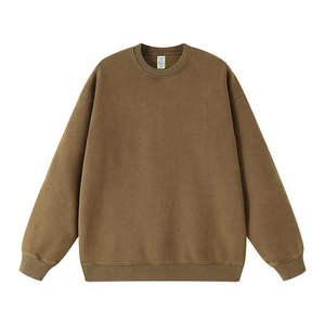 Sudadera de Algodón Grueso de 400g, Cuello Redondo, Tejido Cepillado Cálido, Bolsillo Lateral Oculto, Corte Holgado Extra Grande, Ropa de Calle para Parejas - Product Image 5