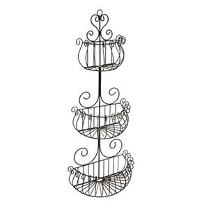 Vintage Wire Iron <b>Basket</b> <b>Black</b> Finished for Kitchenware Living Room Home Decoration Round Shape 3 Tier <b>Storage</b> <b>Basket</b> - Product Image 3
