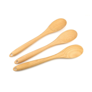 Vente en gros de cuillère en bois de style japonais poli miroir gravé de qualité supérieure cuillère à thé en hêtre cuillère de service de cuisine par Crescent Crafts - Product Image 2