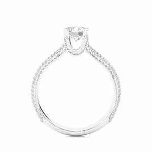 Round Cut Prong <b>Set</b> Split Shank Diamond Engagement <b>Ring</b> <b>For</b> <b>Women</b> - Product Image 4