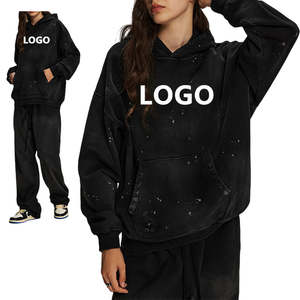 Nuevo personalizado Tie Dyed Hoodie Casual Logo impreso pesado ácido lavado bordado Unisex Vintage alta calidad sudaderas con capucha mujeres - Product Image 1