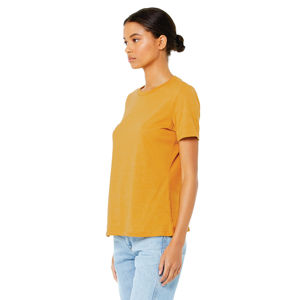 100% Airlume เสื้อยืดแขนสั้นแบบสบายๆ,แหวนปั่นผ้าฝ้าย32 Single 4.2 Oz Mustard Womens - Product Image 2