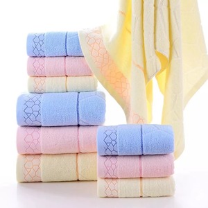 Juego de Toallas de Algodón de Color Sólido, Rectangulares, Lisas, para Uso Doméstico, Toallas de Baño Suaves para la Piel, Azul, Rosa, Crema - Product Image 2