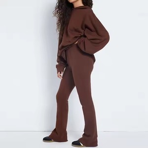 Pantalones de Yoga de cintura alta para exteriores, pantalones de entrenamiento de secado rápido para mujer, pantalones de lana de peso medio, pantalones de pijama lisos para Fitness - Product Image 3