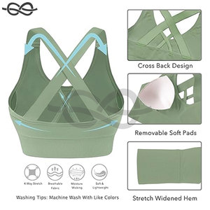Soutiens-gorge rembourrés à bretelles femmes sans couture soutien moyen soutien à fort Impact Yoga et athlétique exercice soutiens-gorge Performance - Product Image 5