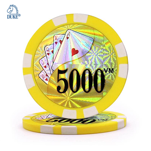 Bộ cờ bạc tại nhà với miếng dán laser Inlay 8 sọc vật liệu ABS chip và khay - Product Image 1