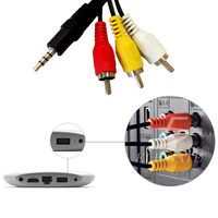 Kabel AV 3 RCA Pria Berlapis Emas untuk TV Aux Komputer HDTV Kamera Mikrofon Speaker-Jaket PVC 1m/2m WI.174