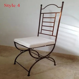 Sillas de Hierro Forjado Marroquíes Hechas a Mano, Asientos de Lujo para Interiores y Exteriores, para Jardín, Patio, Cafetería, Hotel, Hierro Forjado Personalizado - Product Image 1