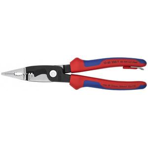 Alicates de instalación eléctrica Knipex negros atramentizados con cabeza pulida y mangos de agarre multicomponente para crimpadoras de cables - Product Image 1